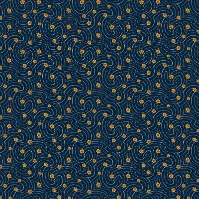 Tissu MAKOWER INDIGO CHEDDAR 1141-B